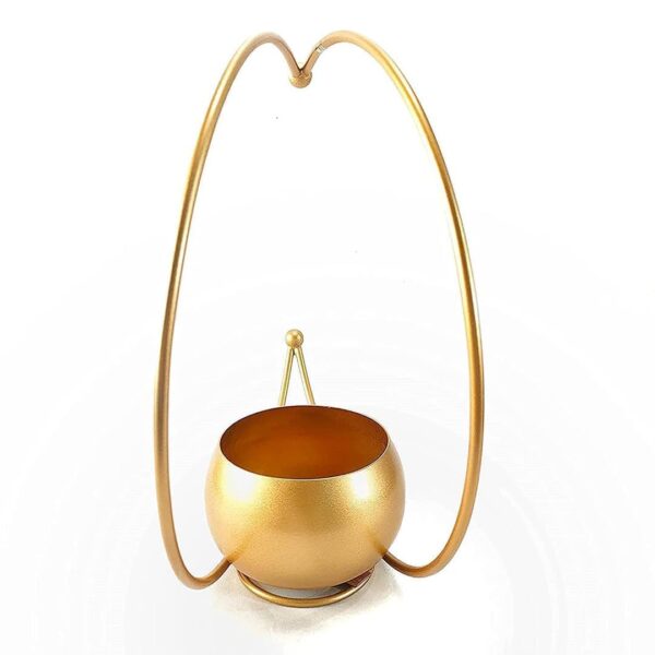 FUNTEREST Metal Gold Flower Vase for Vintage Antique Home Decor | Decorative Vintage Table Gold Flower Vase for Home Decoration Moon Vase (Flowers Not Included) - Image 6