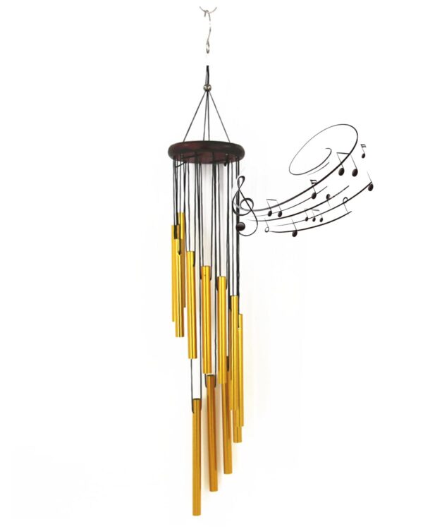 Wind Chimes for Home, Home Decor Items Hanging Decorative Items, Bells Hanging Decoration Wind Chimes for Balcony Living Room Garden Decoration Indoor Outdoor Windchime Decor (Golden) - Image 8