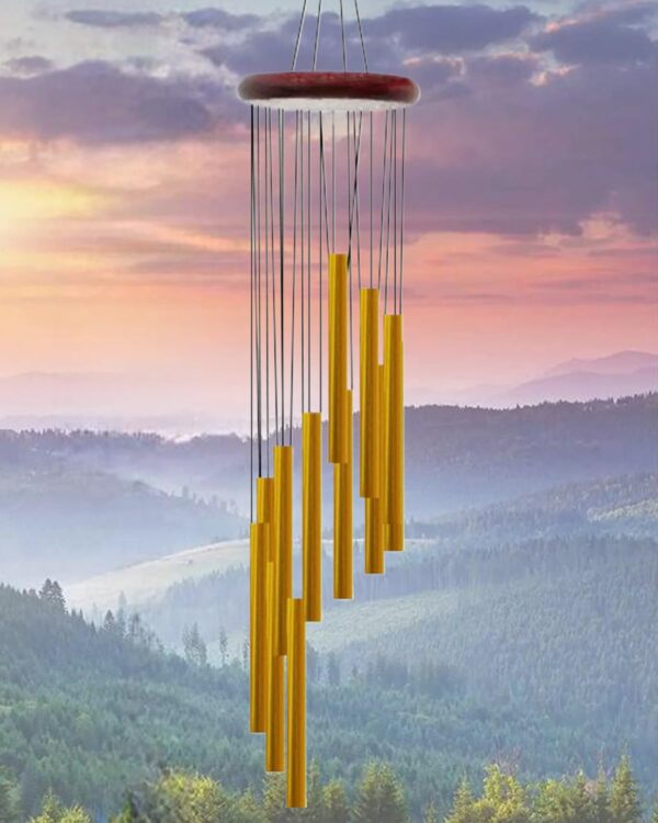 Wind Chimes for Home, Home Decor Items Hanging Decorative Items, Bells Hanging Decoration Wind Chimes for Balcony Living Room Garden Decoration Indoor Outdoor Windchime Decor (Golden) - Image 7