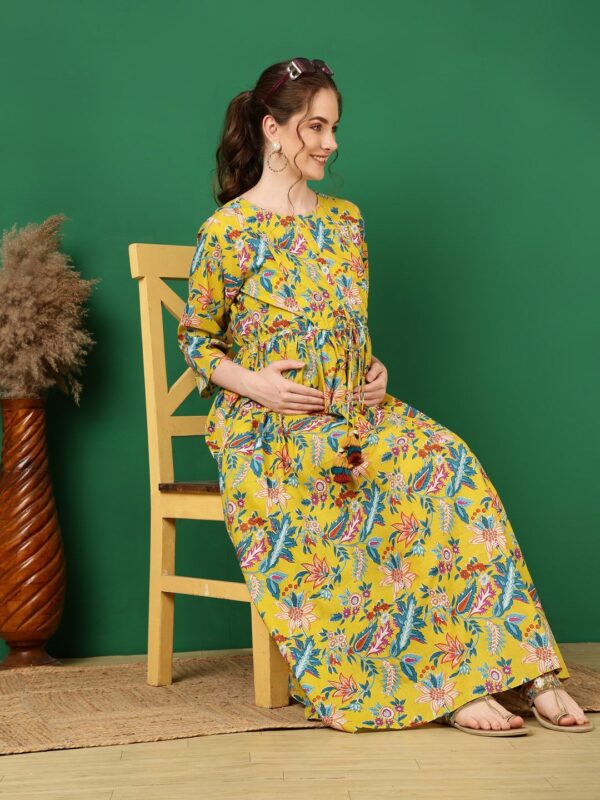 Floral Print Maternity Maxi Dress - Image 2