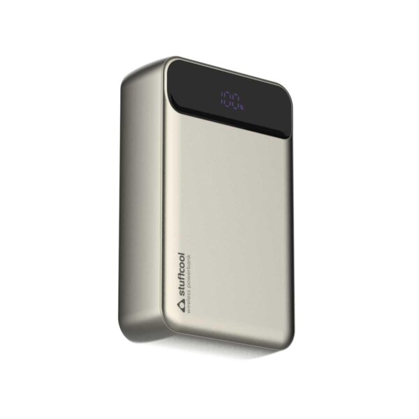 Stuffcool Click 20000mAh Magnetic Wireless Powerbank Natural Titanium Finish Perfect for iPhone 16,15,14,13,12 with Led Display and 20W Fast Wired Charging - Charges iPhone 50% in 30 mins - Image 8