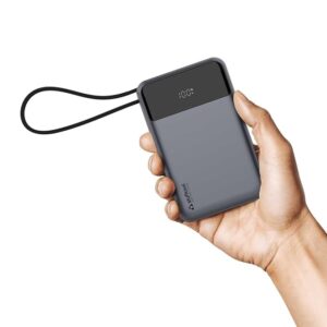 Stuffcool GIGA Smallest 65W 20000mAh Laptop Powerbank with Built in 100W 5A Type C Cable,Charges MacBook air 0-100%,MacBook pro laptops 0-90%,Supports superfast Charging 2.0,fastcharges iPhone,Pixels