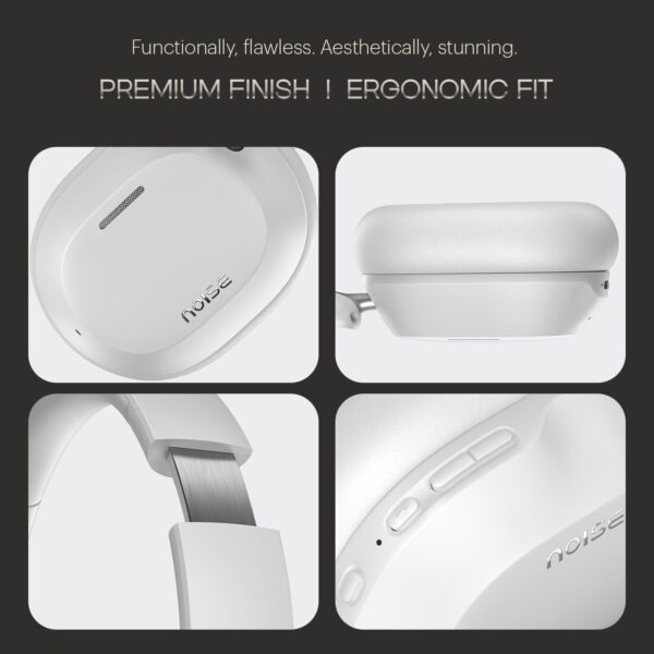 Noise Newly Launched Airwave Max 5 Wireless Over-Ear Headphones with Adaptive Hybrid ANC (up to 50dB), HFA Tech, 80H Playtime, Dual Pairing(Calm White) - Image 2