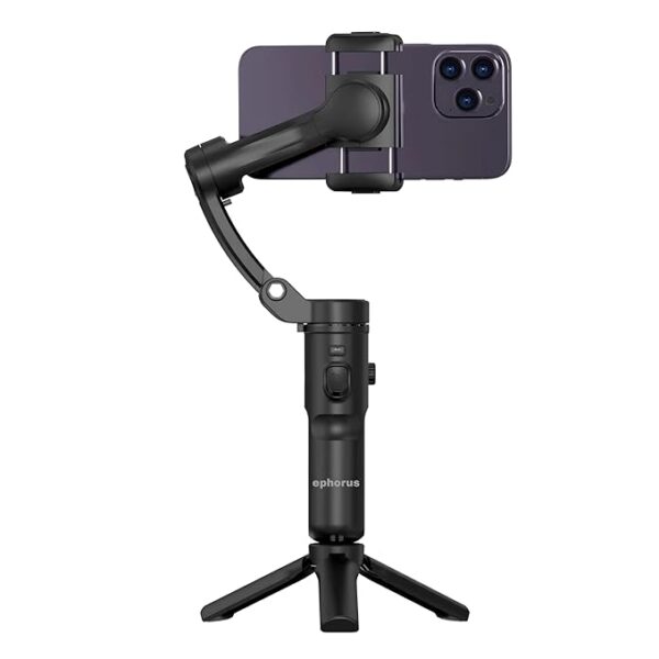 ephorus 3-Axis Foldable Smartphone Gimbal Stabilizer, Object & Face Detection, 5-8hr Working Time, Pan & Tilt Lock, App Controlled