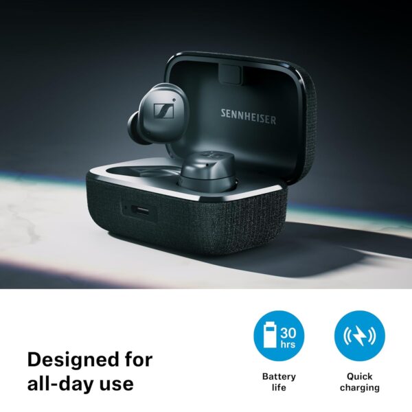 Sennheiser Momentum True Wireless 4 in Ear erabuds with BT v5.4 and AURACAST Technology, Qualcomm aptX Lossless CD-Quality Audio, Intelligent Adaptive ANC, Qi Fast Charge (Black Copper) - Image 3