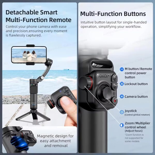 ephorus 3-Axis Foldable Smartphone Gimbal Stabilizer, Object & Face Detection, 5-8hr Working Time, Pan & Tilt Lock, App Controlled - Image 2
