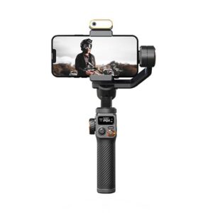 hohem Isteady M6 Kit Smartphone Gimbal Stabilizers 3-Axis with Magnetic Fill Light AI Tracking Sensor with OLED Display for iPhone Android Max Payload 400G | Black