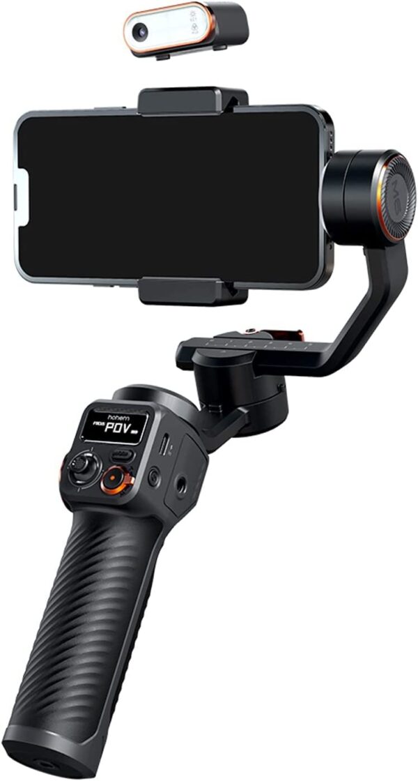 hohem Isteady M6 Kit Smartphone Gimbal Stabilizers 3-Axis with Magnetic Fill Light AI Tracking Sensor with OLED Display for iPhone Android Max Payload 400G | Black - Image 2