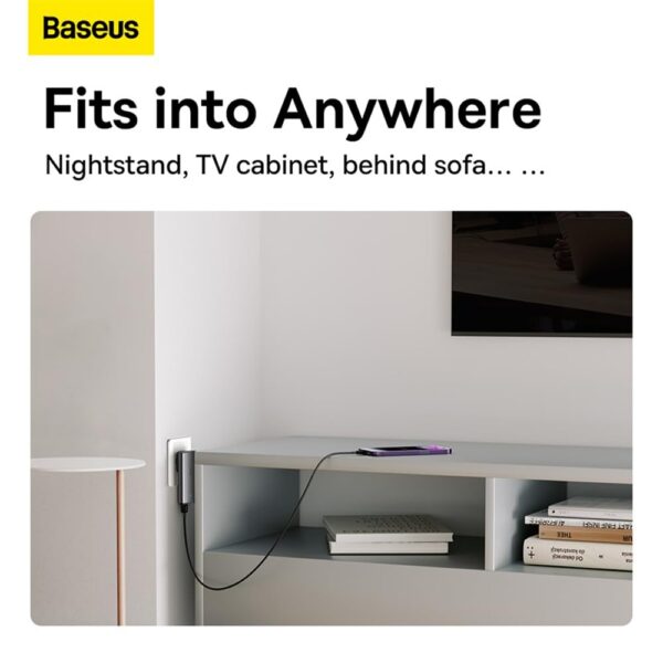 Baseus GaN5 Pro Flat Ultra Slim 65W USB-C+USB-A Wall Charger - Image 3