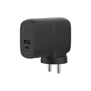 Belkin Hybrid 20W Power Bank 5000mAH + Wall Charger 25W | 2-in-1 Portable Battery Charger w/USB-C Port & USB-A Port | Travel-Friendly | Dual-Port Charging Device | 2 Year Warranty & Upto 2L CEW