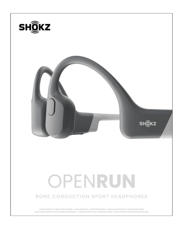 SHOKZ OpenRun Bone Conduction Sports Headphones, Bluetooth Wireless Earphones with Mic, 8H Playtime, Open-Ear Waterproof Headset for Running, Workout, Driving, Standard Size(Lunar Grey) - Image 3