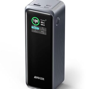 Anker Prime Power Bank, 27,650mAh 3-Port 250W Portable Charger (99.54Wh) Smart App, Compatible with Lenovo, HP, Dell, Microsoft, Macbook, iPad, iPhone, Apple Watches, Samsung and other Android Devices