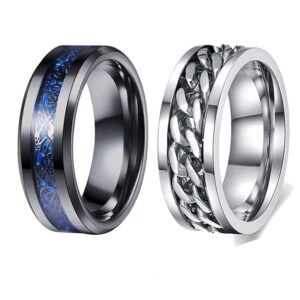 YouBella Jewellery Stainless Steel Ring Combo for Boys and Men
