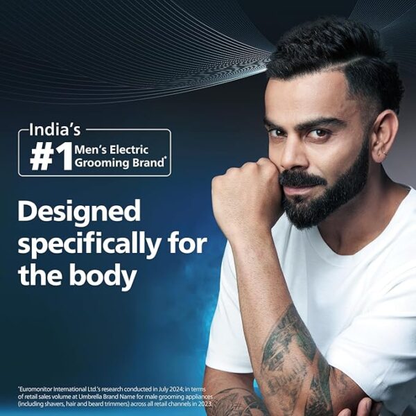 PHILIPS Bg1025/15 Showerproof Battery Powered Body Groomer For Men, Safe For All Body Areas, Including Private Parts - Image 5