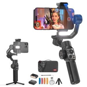 ZHIYUN Smooth 5S AI Pro Gimbal Stabilizer for Smartphone 3-Axis Phone Gimbal with AI Tracker, Magnetic/Built-in Fill Light, Storage Bag, iPhone Stabilizer for Video Recording Filming Vlogging, Black