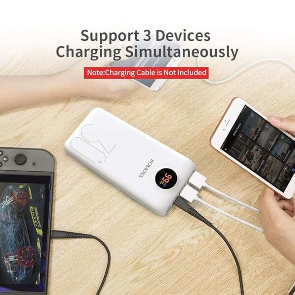 Romoss 30000mAh Lithium Polymer Power Bank SW30+ with 18 Watt Fast Charging (White) - Image 3
