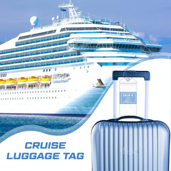 9 Pieces Cruise Accessories Set Includes 4 Carnival Circle Luggage Tags with Metal Loop, 2 Cruise Lanyards for Ship Cards, 2 Waterproof Phone Pockets and a Cruise Power Strip (Classic Color) - Image 2