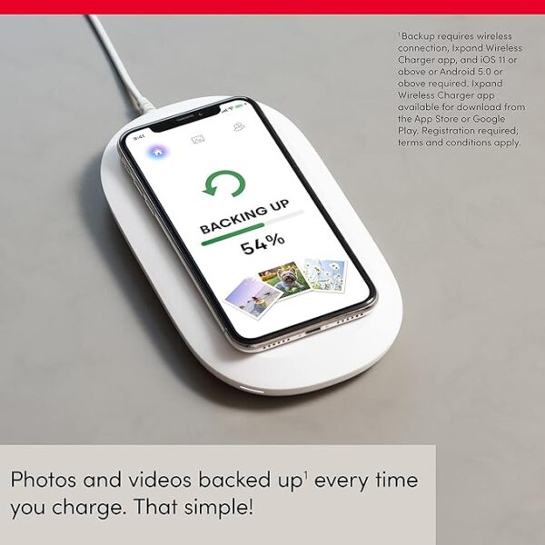 SanDisk Ixpand Wireless 10W Charger with Backup 256GB for Cellular Phones [White] - Image 6