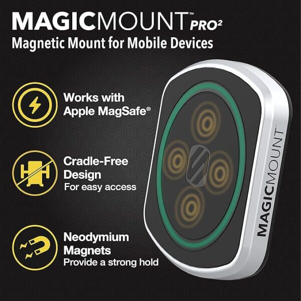 Scosche MP2CUP2M-SP MagicMount Pro 2 Magnetic Cup Car Mount Holder, Mag-Safe Compatible Phone Holder, Powerful Rare-Earth Neodymium Magnets, Optimal Viewing Angle, Compatible with iPhone 14/13 Series - Image 5